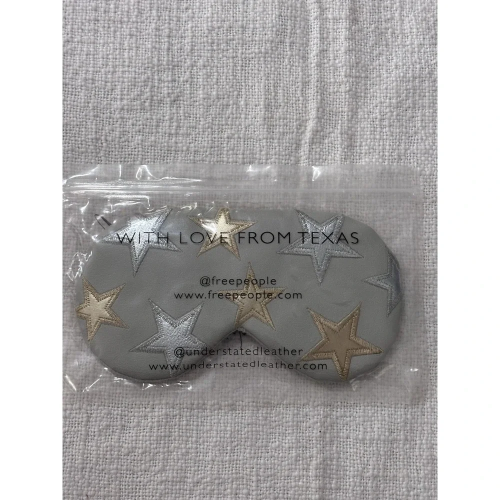 Free People Understated Cooling Starry‎ Eye Mask With Love From Texas Gray NIB